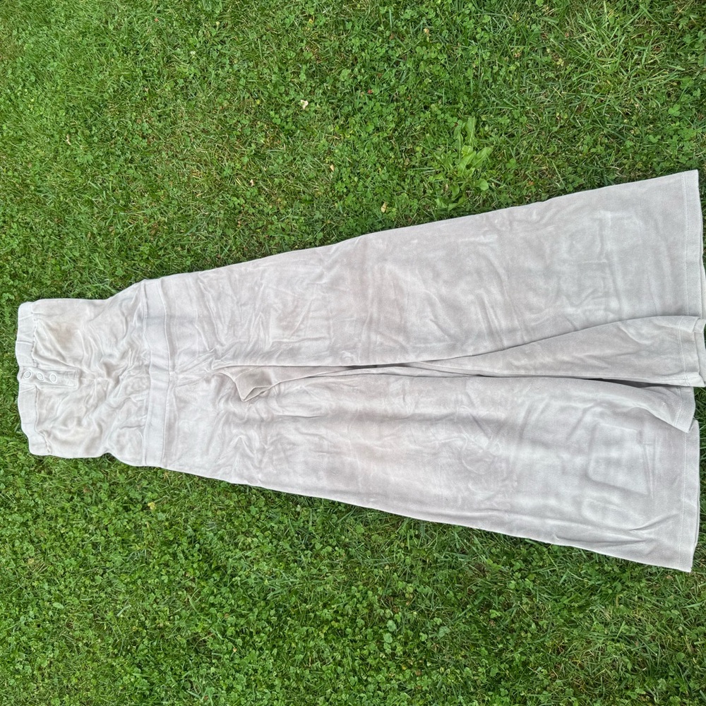 Chic Wide Leg Women's Pants in Light Gray